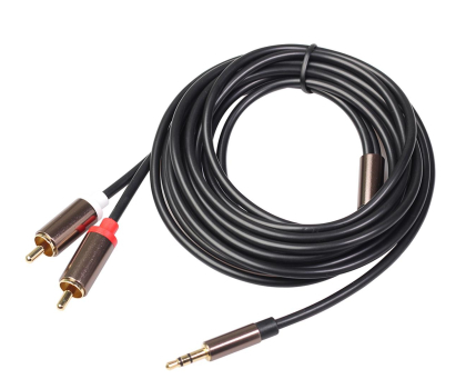 Kabel i złączka MOZOS Kabel Przewód audio JACK3.5mm - 2x RCA Stereo 3m MCABLE-MJ-2RCA